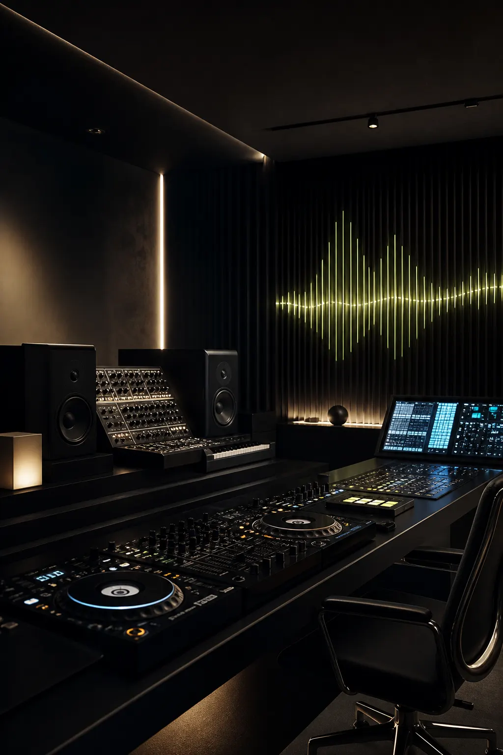 AI-generated DJ studio and AI music production environment